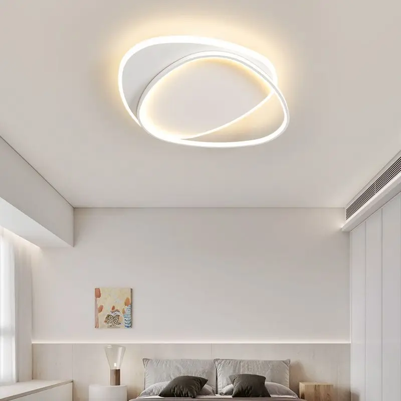 Lámpara LED ultrafina de estilo nórdico para decoración de habitación, luz redonda creativa para dormitorio principal, líneas entrelazadas artísticas