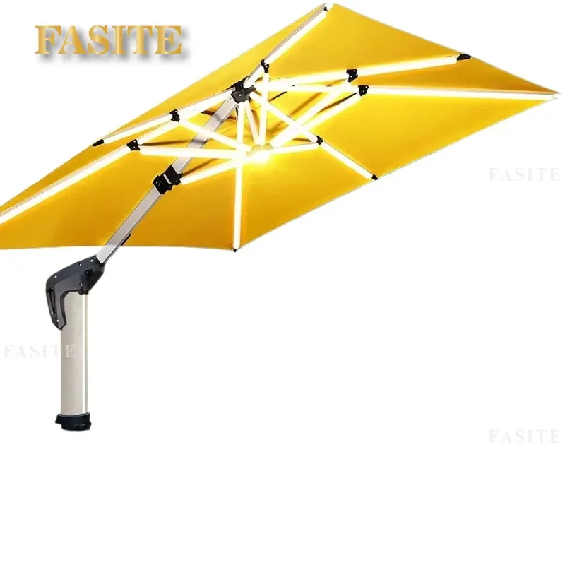 For Outdoor Garden Square Solar Umbrella Large Shade Roman Parasol for Courtyard Villa Milk Tea Shop Patio Sun Protection