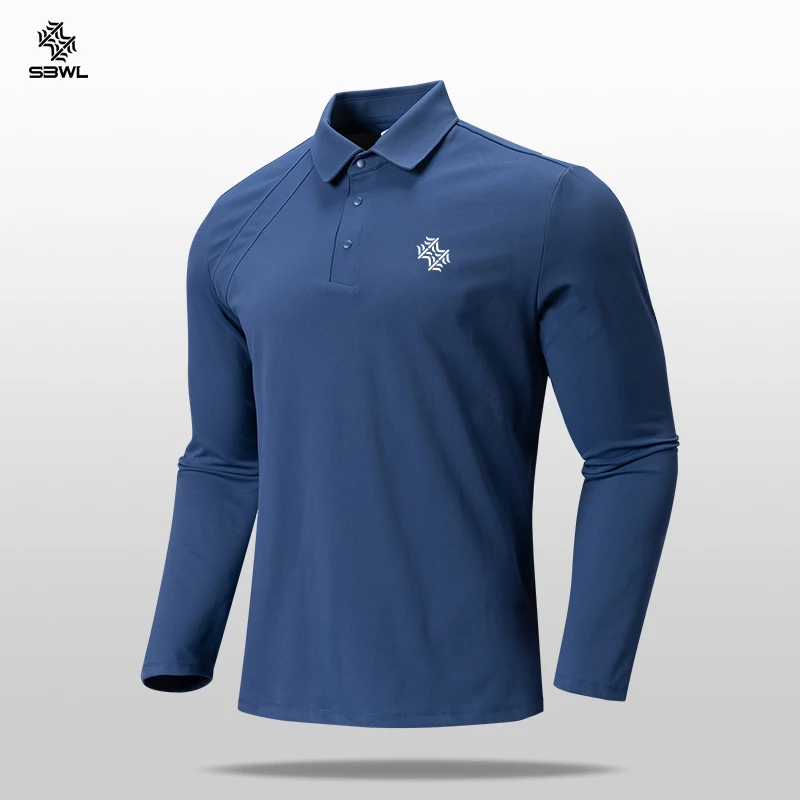 SBWL Autumn and winter fashion golf outdoor sports long sleeve stand collar T-shirt running fitness breathable base shirt Tops