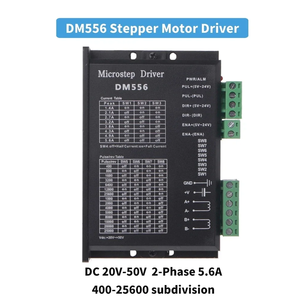 Nema23 Stepper Motor DM556 Driver Kit 3A Motor 1.2Nm 2Nm 3Nm CNC 57 Stepper Motor 56mm/76mm/112mm for CNC Router 3D Printer