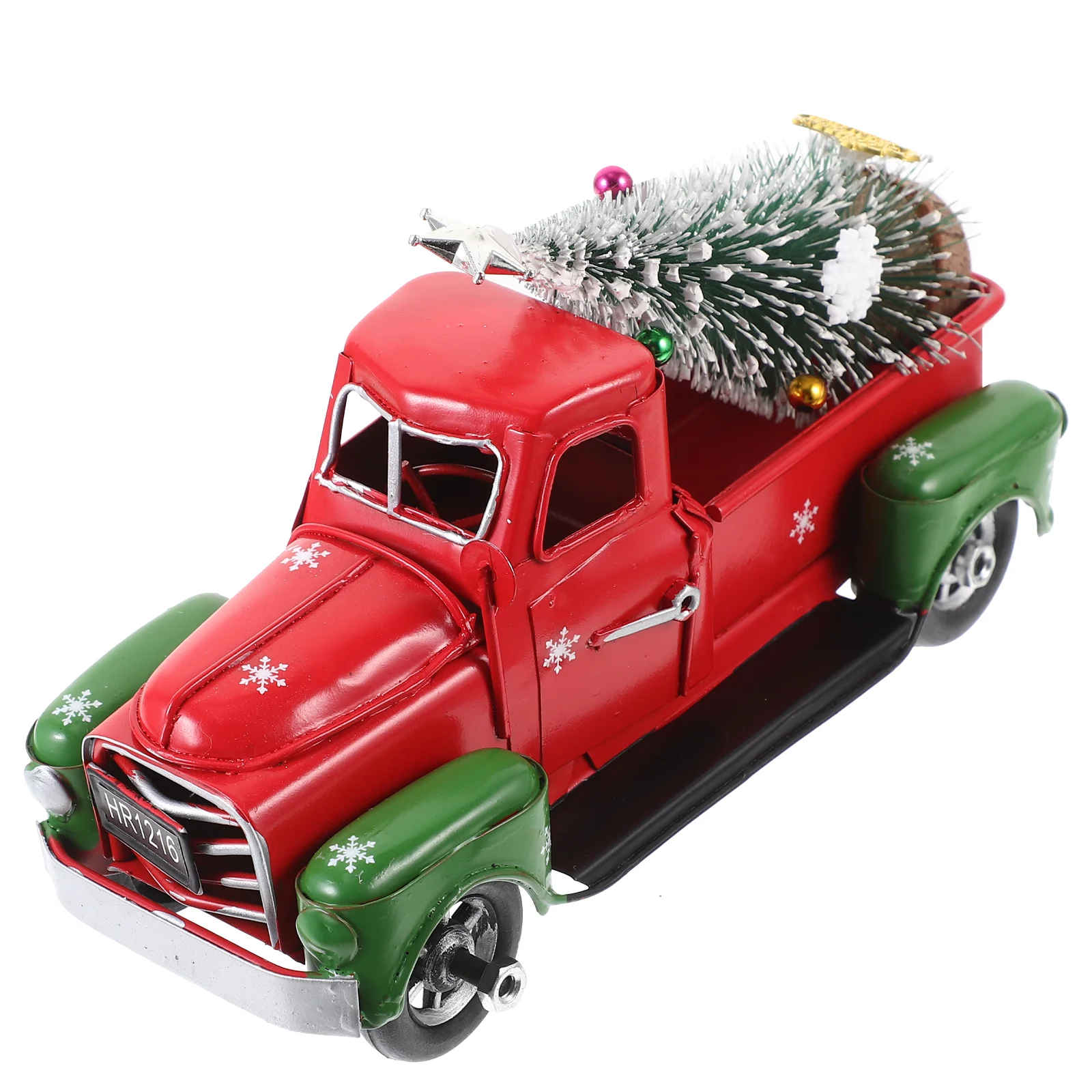 

Christmas Car Model Metal Truck Xmas Adorn Table Decor Decorative Ornament Retro