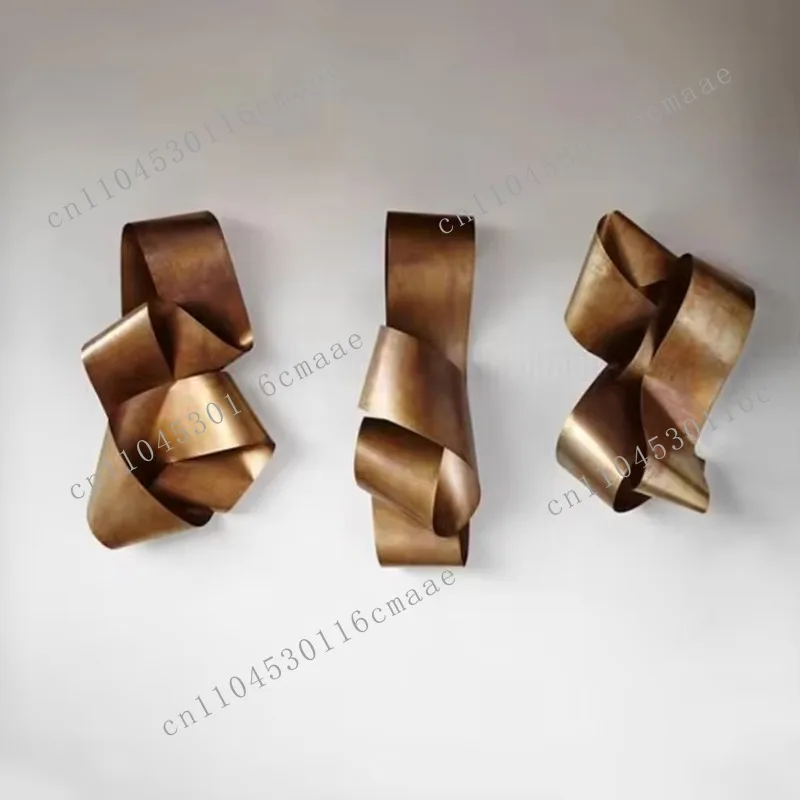 Modern three-dimensional wrought iron wall decoration living room background wall creative art pendant light luxury metal