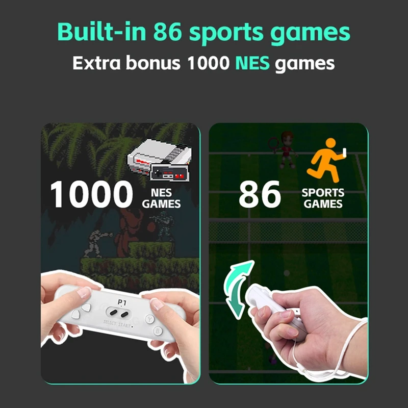 Y2 FIT 2.4G Wireless Game Controller Retro Game 4K Classic Motion Sensing Game Console Video Game Built In 1000 Games Durable