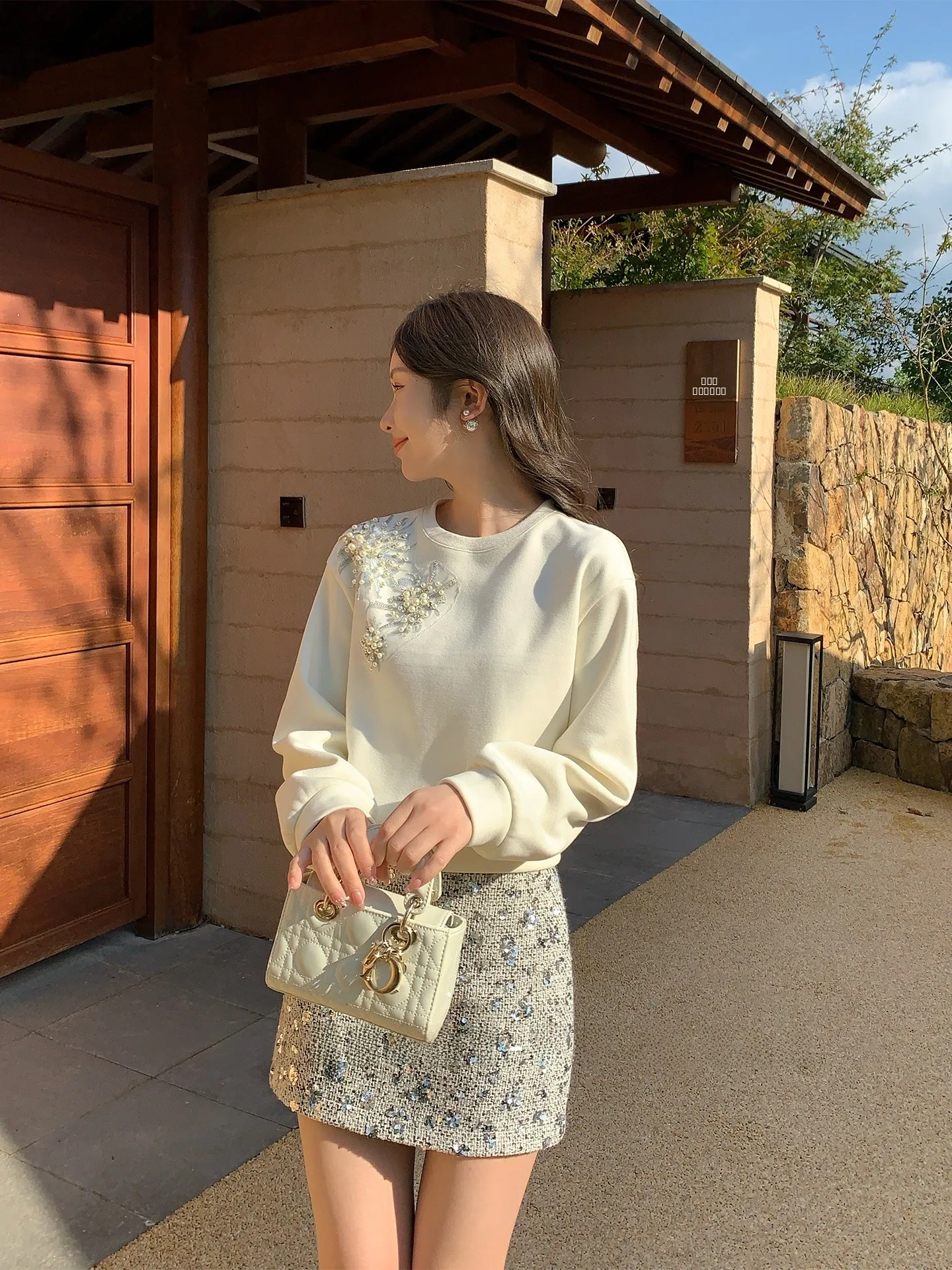 

Korean Sle Heavy Embroidery Loose round Ne Sweatirt Women's Autumn Winter New Knitted Top Cr Galaxy Small Size