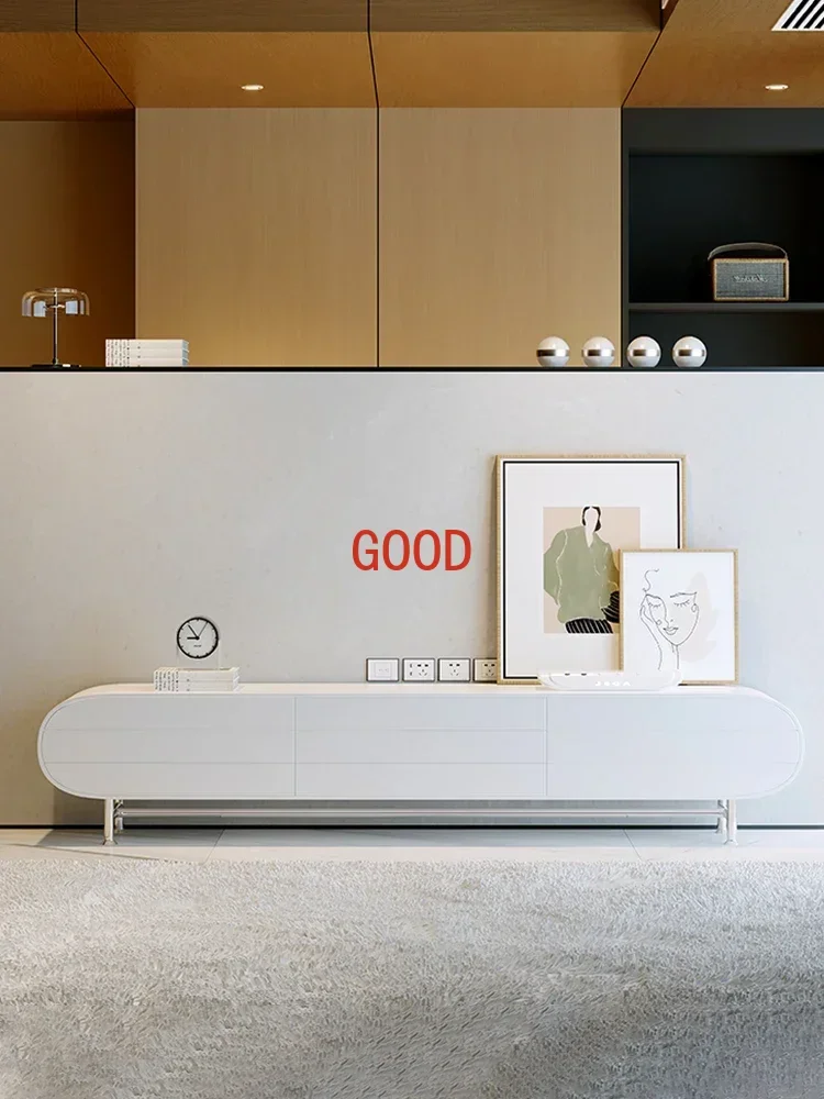 

Coffee Table Combination Living Room Home White High Leg Modern Simple Rounded Coffee Table