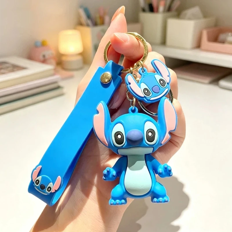 Stitch Keychain 3D Cartoon Stereo Pvc Doll Car Key Ring Bag Pendant Fashion Creative Hanging Ornament Bulk Wholesale