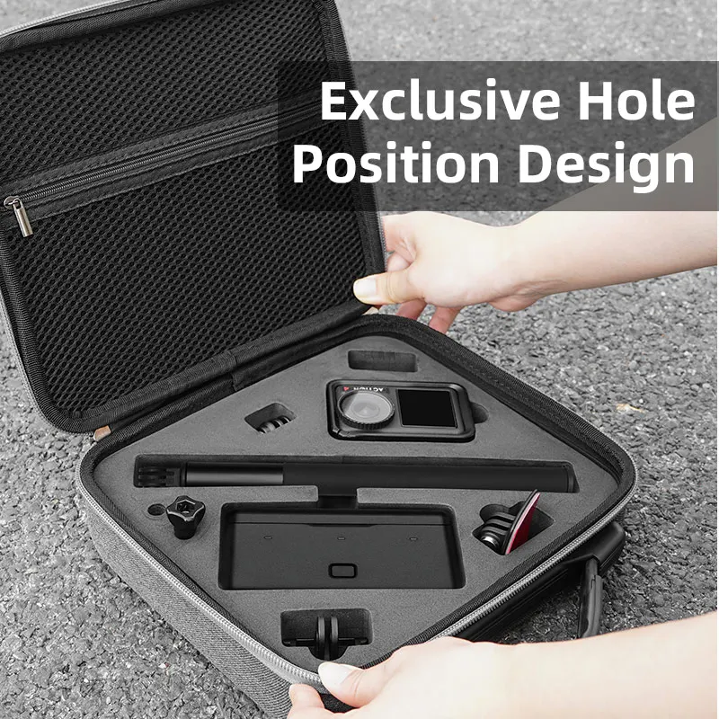 BRDRC حقيبة للتخزين حقيبة حمل ل DJI Action 5 Pro/Osmo Action 4 كاميرا حامي الملحقات المحمولة حقيبة سفر حقيبة يد