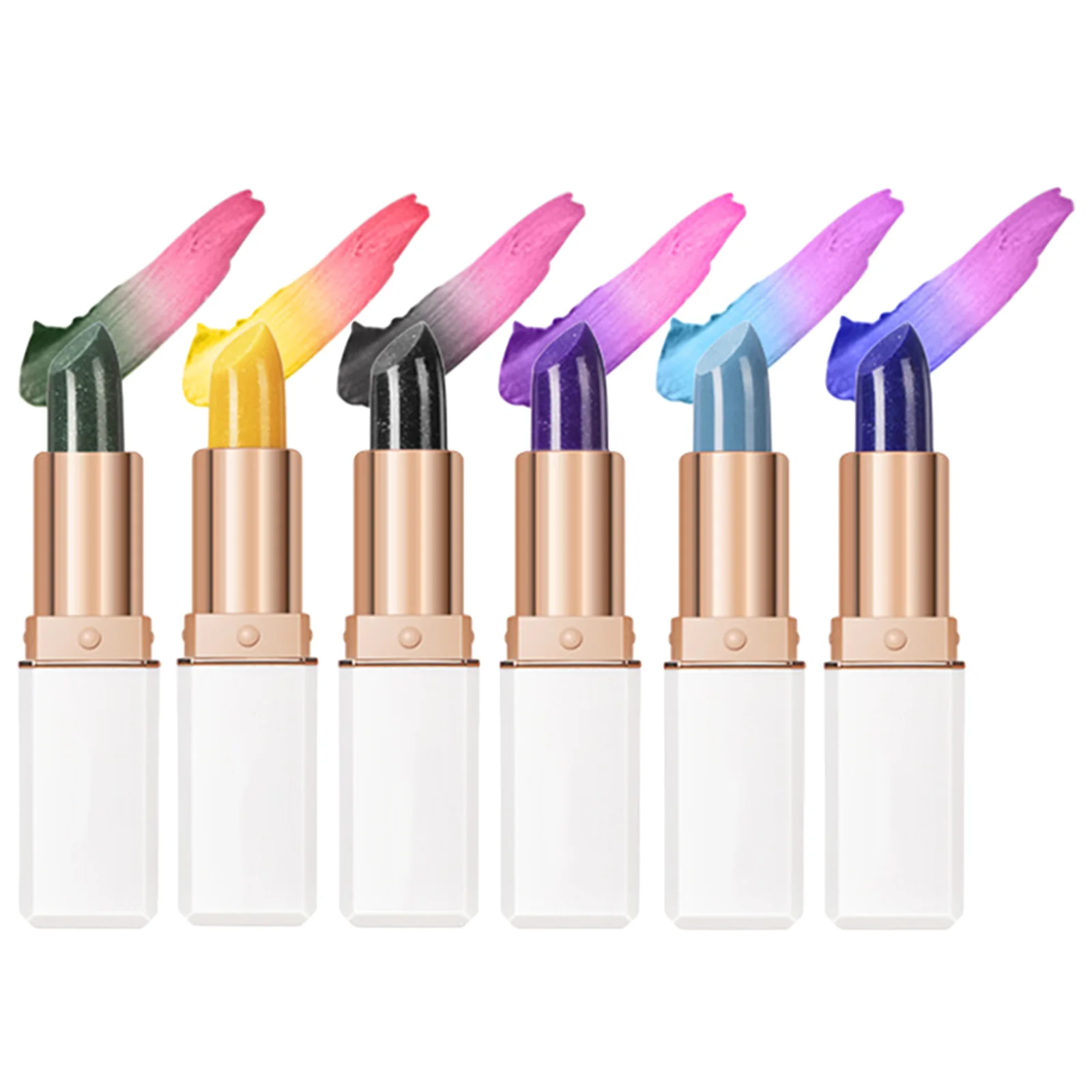 

6Pcs Temperature Color Changing Lip Gloss Set for Women Natural Safe Material Compact Size for Travel Salon Home Use Color