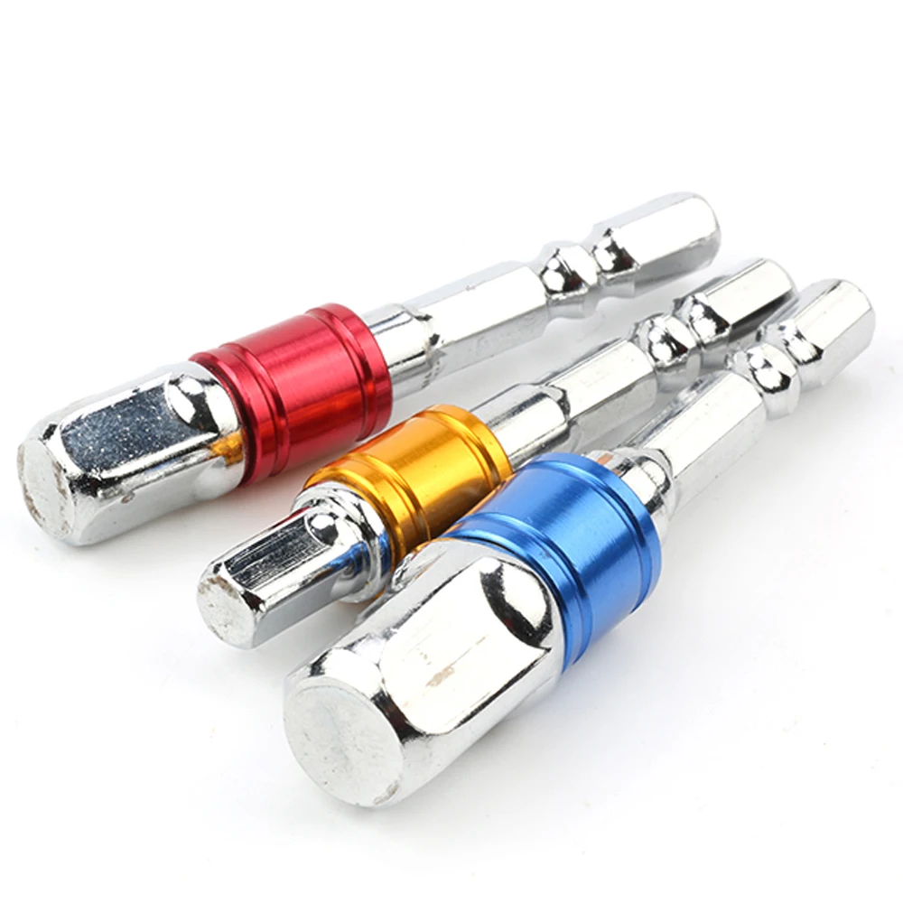 3PC color hexagonal screw air screwdriver conversion extension rod 1/2 square head 3/8 socket 1/4 electric screwdriver tool set