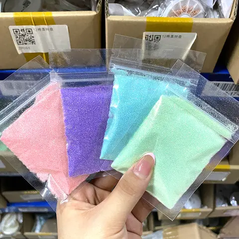 0.2mm Pink Blue Sparkly Glitter Powder 10g Ultra-Fine Sugar Colorful Nail Chrome Pigment Dust Nails Gel Polish Nail Decorations*
