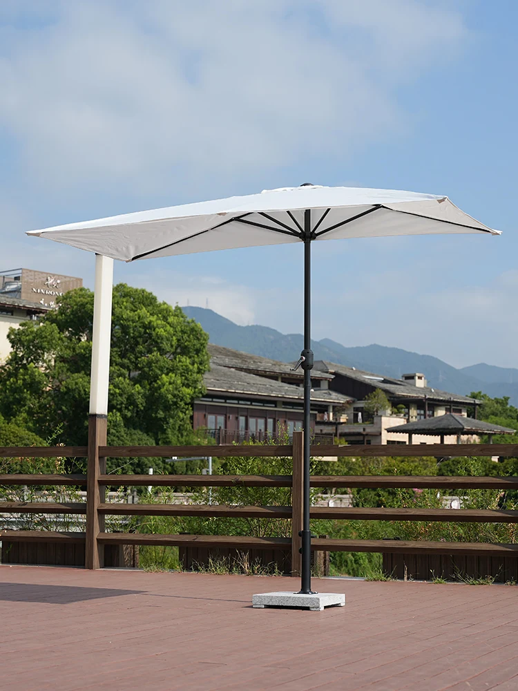 Upgraded L250xW130cm xH245cm outdoor wall facing umbrellas, side pillar umbrellas, balcony umbrellas, and outdoor umbrellas