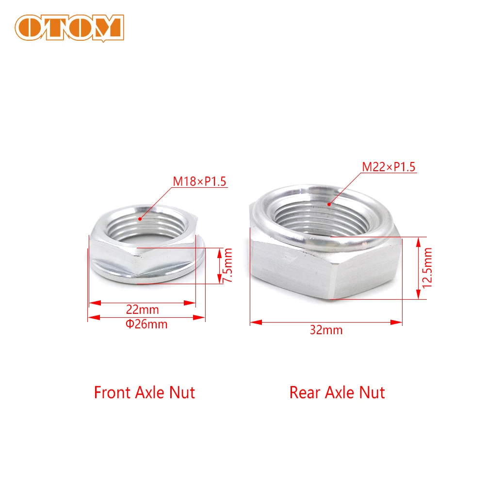 OTOM 2022 CNC Motorcycle Wheel Axle Nut Screw Bicycle Front Rear Drum Hub Axle Fastening M18 M22 Bolt For KAWASAKI YAMAHA SUZUKI