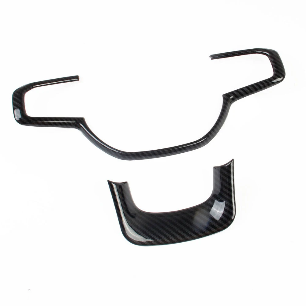 

Черная накладка на руль из углеродного волокна ABS, подходит для Dodge Ram 1500 2018 + накладка на руль