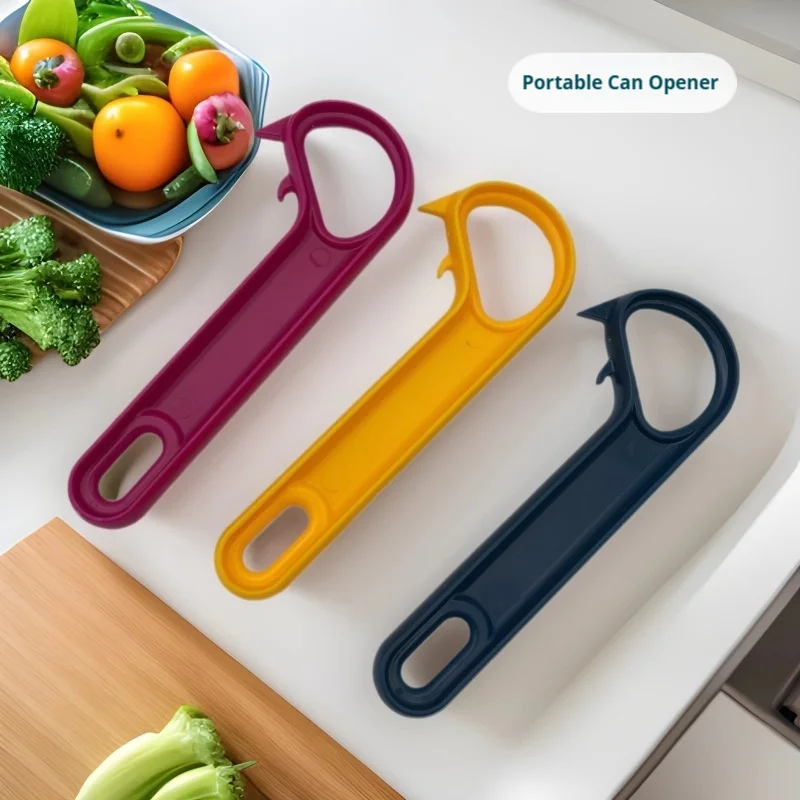 Generic Ring Pull Can Opener Multicolor Plastic Ergonomic Handle Easy To Open Cans Kitchen Tool For Home Use Elderly Home Users