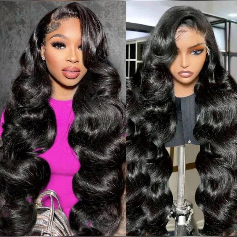 Yesbleen 200 Density 30 inch natural body wave lace front human hair wigs 13x4 brazilian hair wig pre plucked for women