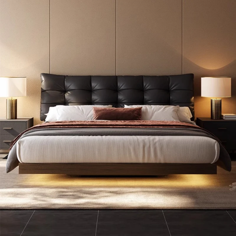 

Can be Customzied Creative Double Bed King Bed Modern Minimalist Leather Bed Queen Bed Master Bedroom Soft Bed Wedding Bed