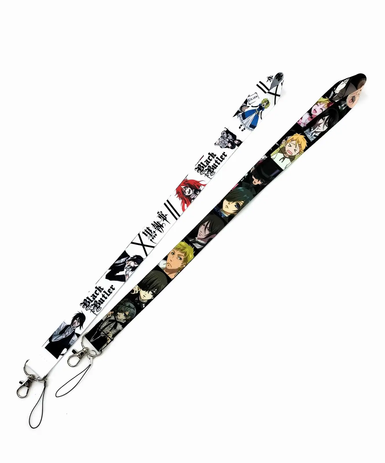 

New 60pcs Japan Anime Black Butler Lanyard Keychain For Keys Badge ID Mobile Phone Key Rings Neck Straps Accessories Gifts