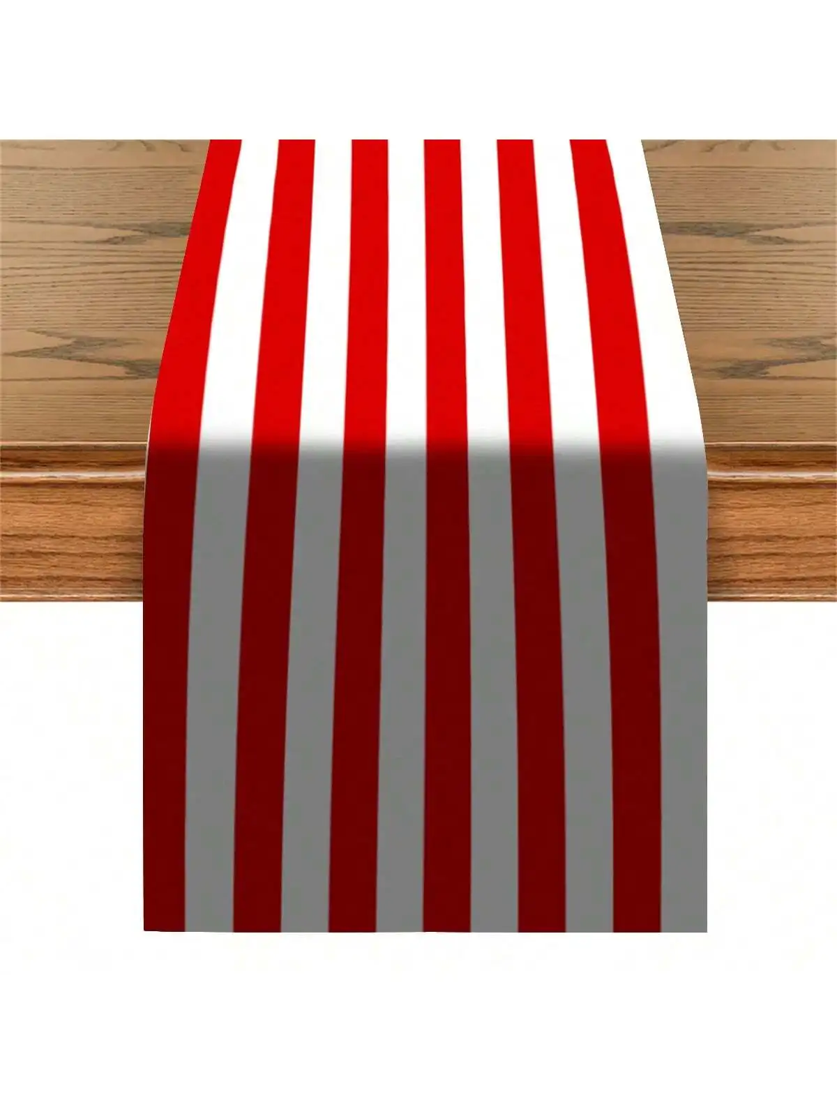 1 Piece of Elegant Red and White Stripesd Table Runner - Country Style Fabric,非常适合 Kitchen, Restaurant, Party, Home Decoration, Dressing Table Decoration