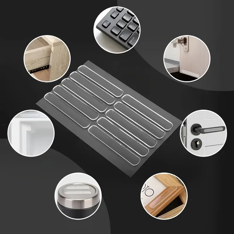 10/20/40pcs Heavy Duty Clear Transparent Door Stopper Bumpers - Anti-Collision Noise Reducing Seal Strip for Glass Sliding Showe