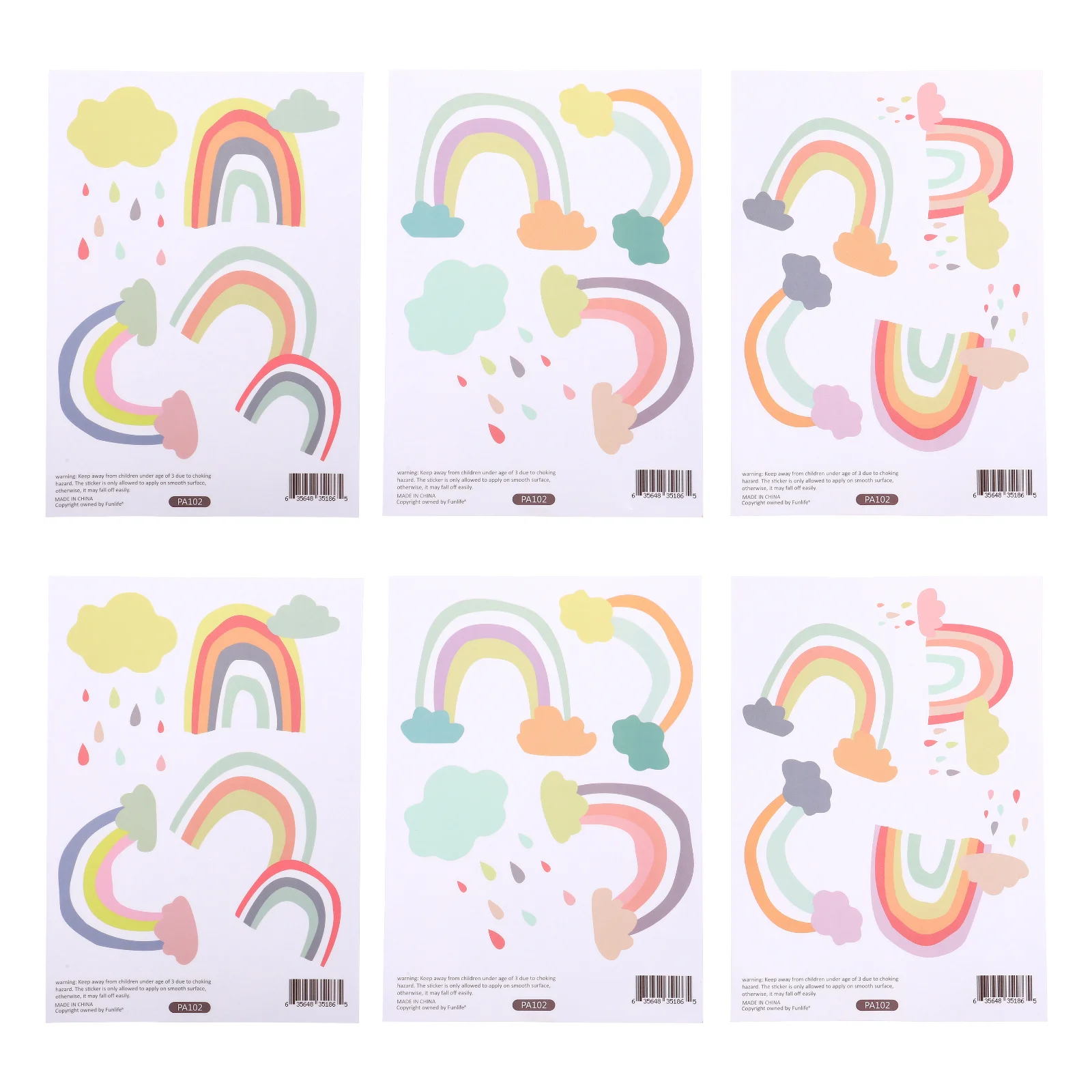 

1Set Transparent Rainbow Wall Decal Creative Waterproof PVC Removable for Kids Nursery Classroom Living Room Wall Sticker