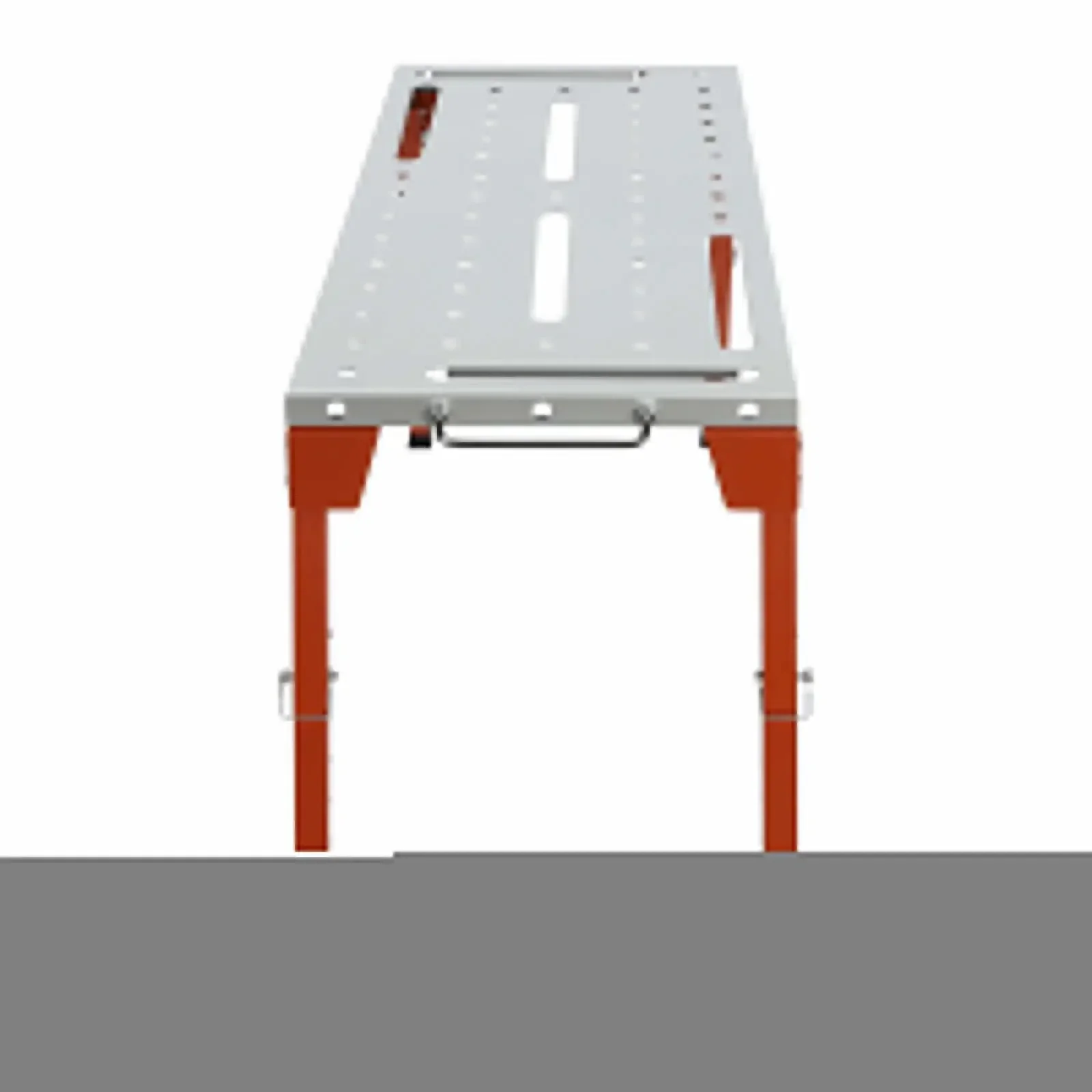 طاولة لحام فولاذية محمولة - منضدة عمل قابلة للطي مع لمسة نهائية فضية لاستخدام ورشة العمل