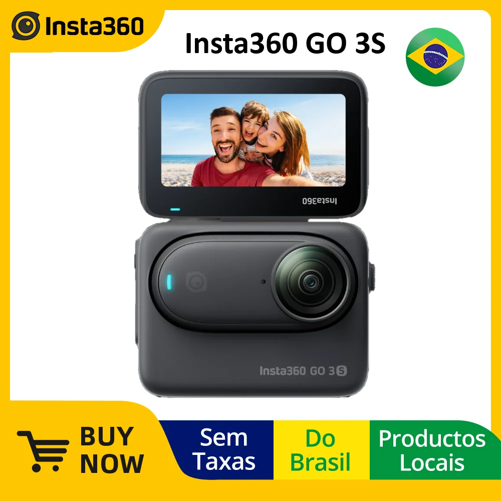 كاميرا Insta360 GO 3 Mini Action 2.7K Ultra HD Vlog الرياضية تحت الماء بدون استخدام اليدين POV تسجيل Action Pod 35.5g خفيفة الوزن