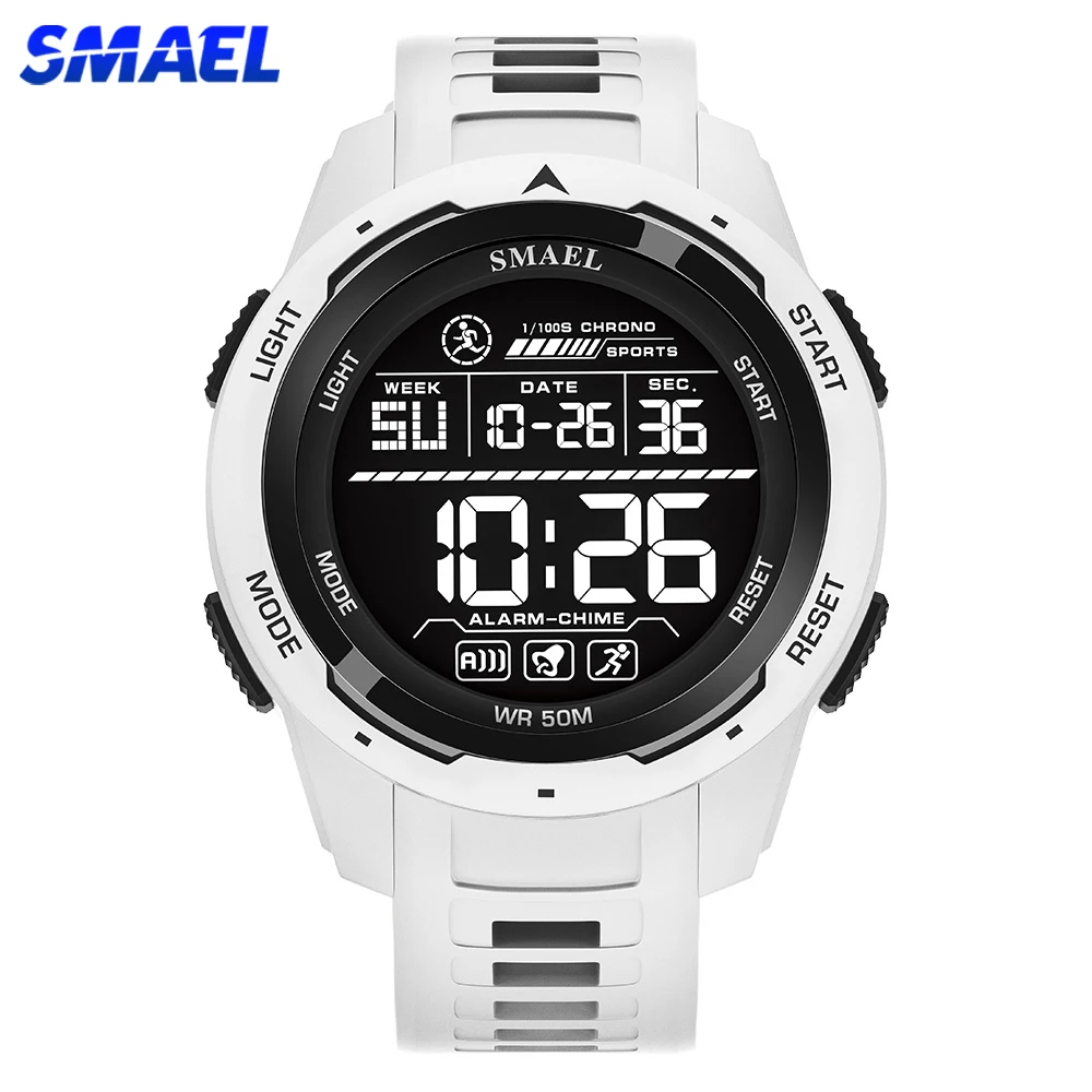 SMAEL Men Digital Watch Waterproof Stopwatch Hourly Alarm Clock Silicon Tape Military Sport Junior Student Electronic Wristwatch