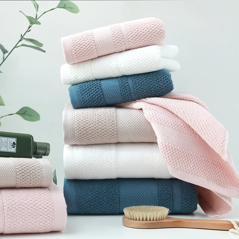 Thick cotton bath towel, adult absorbent, soft and friendly face towel, bathroom and home hotel bath towel