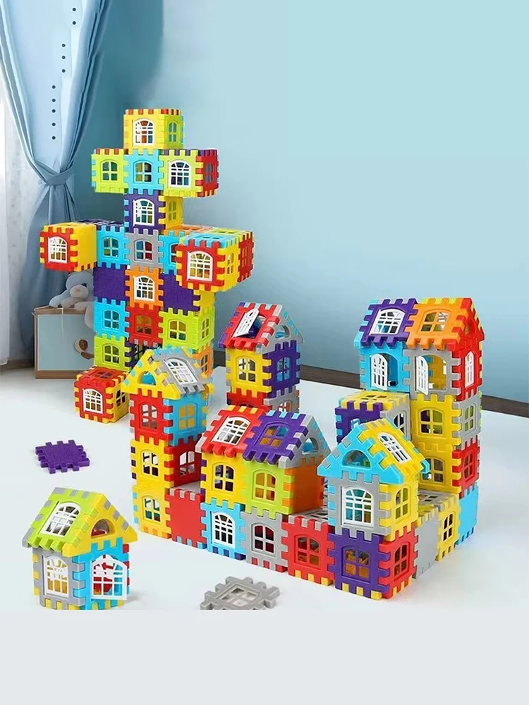 140-25PCS Großformatige Hausbausteine mit Simulationsfenster-Design, Konstruktionsset, Kindergarten-Spielzeug für Jungen und Mädchen, Geschenk – Detail 4