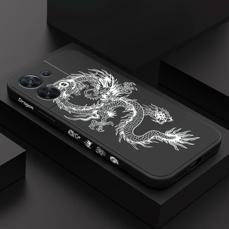 

Dragon Groaned Phone Case For OPPO Reno 10 8 8T 8Z 7 7Z 6 5 Pro 4G 5G F19 F9 Pro Plus Liquid Silicone Cover