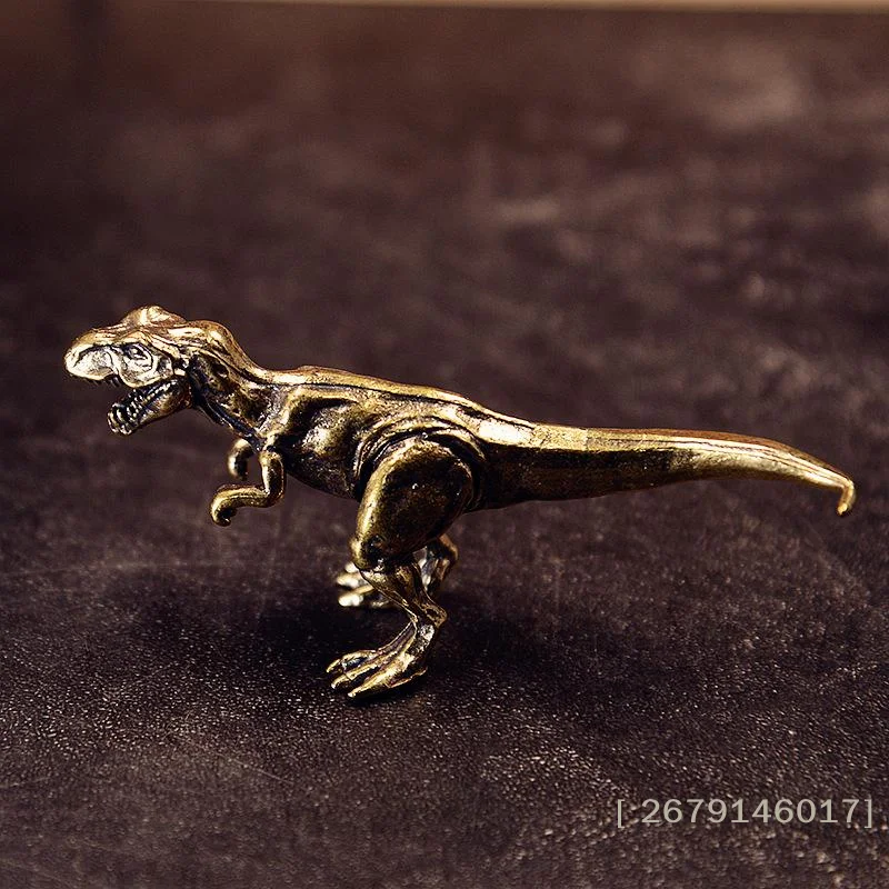 【YY26】Jurassic Tyrannosaurus Dinosaur Solid Brass Small Ornament Animal Statue Simulated Tyrannosaurus Rex Figurines Handcrafts