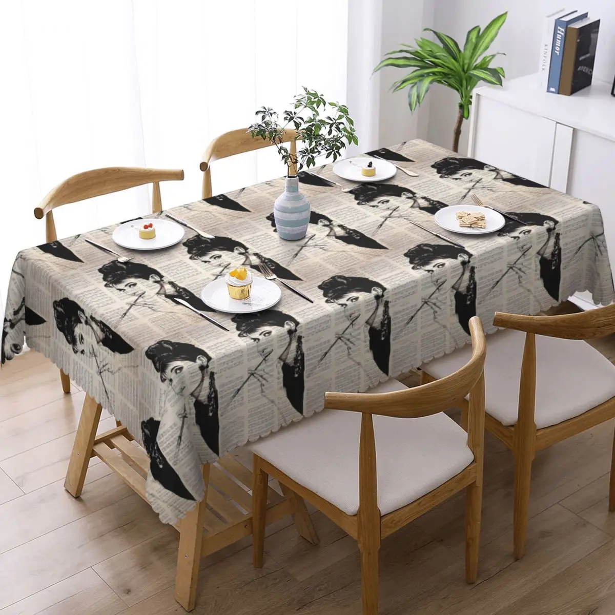 Audrey Hepburn Tablecloth Restaurant Kitchen Rectangular Tablecloth Festival Party Decorations Tablecloth Dining Table Cover
