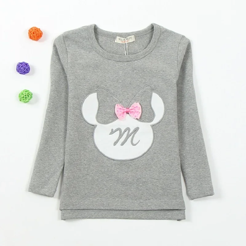 Spring Autumn New Arrival 100% Cotton Bowknot Decoration Sweater Girls Sweatshirt Moleton Meninas Sudaderas Minos KF505