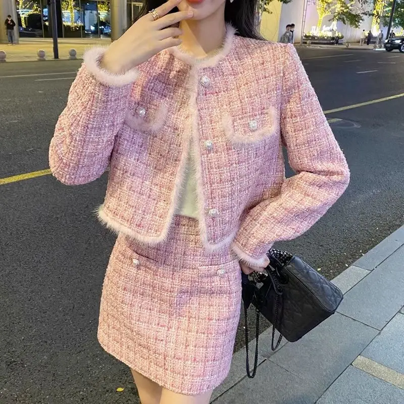 Spring And Autumn 2025 New Suit Skirt Women's Explosions Short High-Quality Temperament Celebrity Fashion Two-Piece Suit