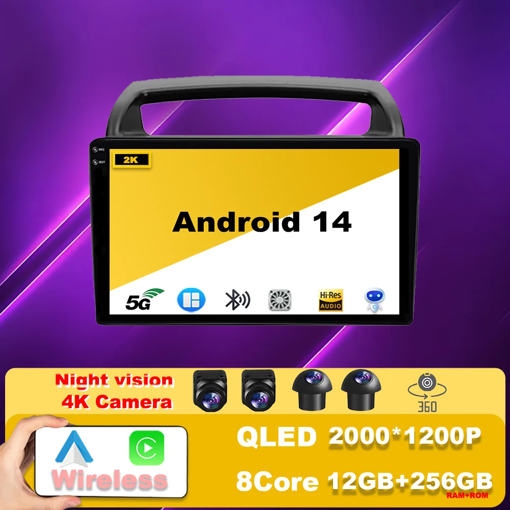 

Car Radio For KIA Carnival VQ 2006 - 2014 Android 14 All-in-one Auto radio Multimedia Player Navigation GPS CarPlay Stereo