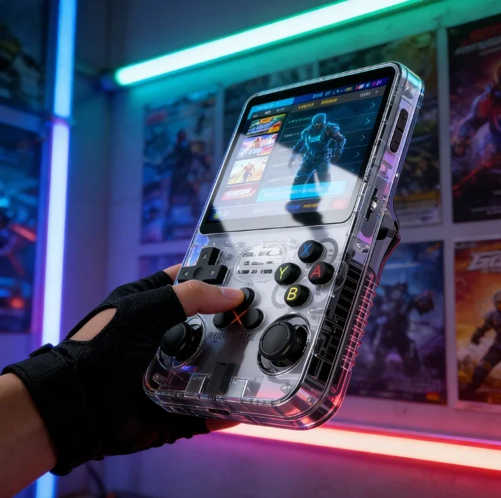 

128 ГБ/64 ГБ R36S Ретро портативная игровая консоль Linux система 3,5-дюймовый IPS-экран портативный карманный видеоплеер игры подарок для мальчика