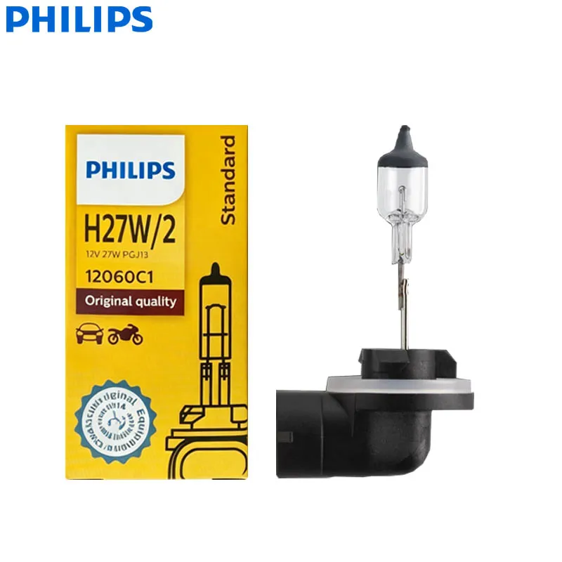 PHILIPS Genuine 881 Standard Vision 12V 27W  PGJ13 +30% Brighter Car Halogen Headlamp Fog Light Replacement Bulb 12060C1, 1/2X