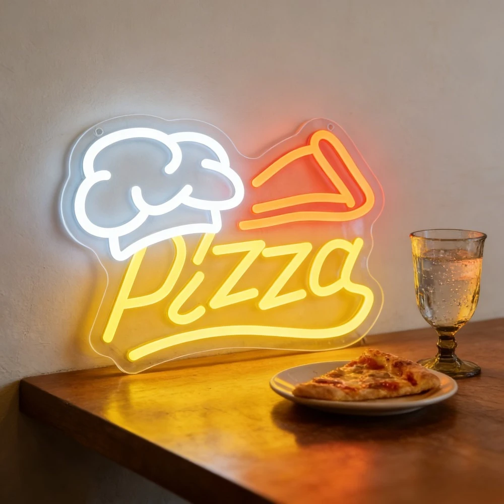 ピザシェフハット-ledネオンライト-ピザデコレーション-usb調光式ネオンサイン-洋食レストラン-ナイトマーケット-パーティー-フードシティ-パーティーデコレーション用