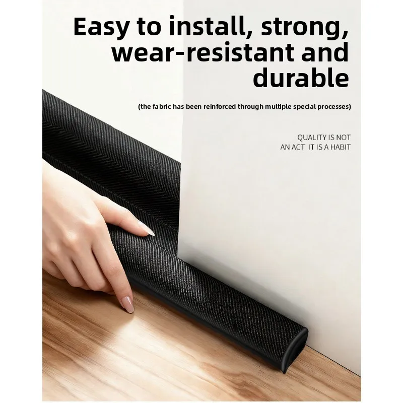 شريط عزل سفلي للباب مقاوم للماء من قماش أكسفورد، فجوة باب غرفة النوم مقاومة للرياح، عازلة للصوت، عازلة للحرارة #5
