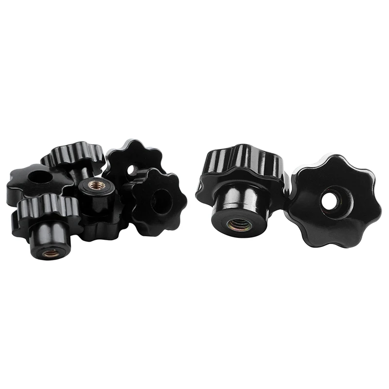 6 Pcs Machinery Latche Knurled Clamping Nuts Knob & 5 Pcs Black Star Grip Knobs