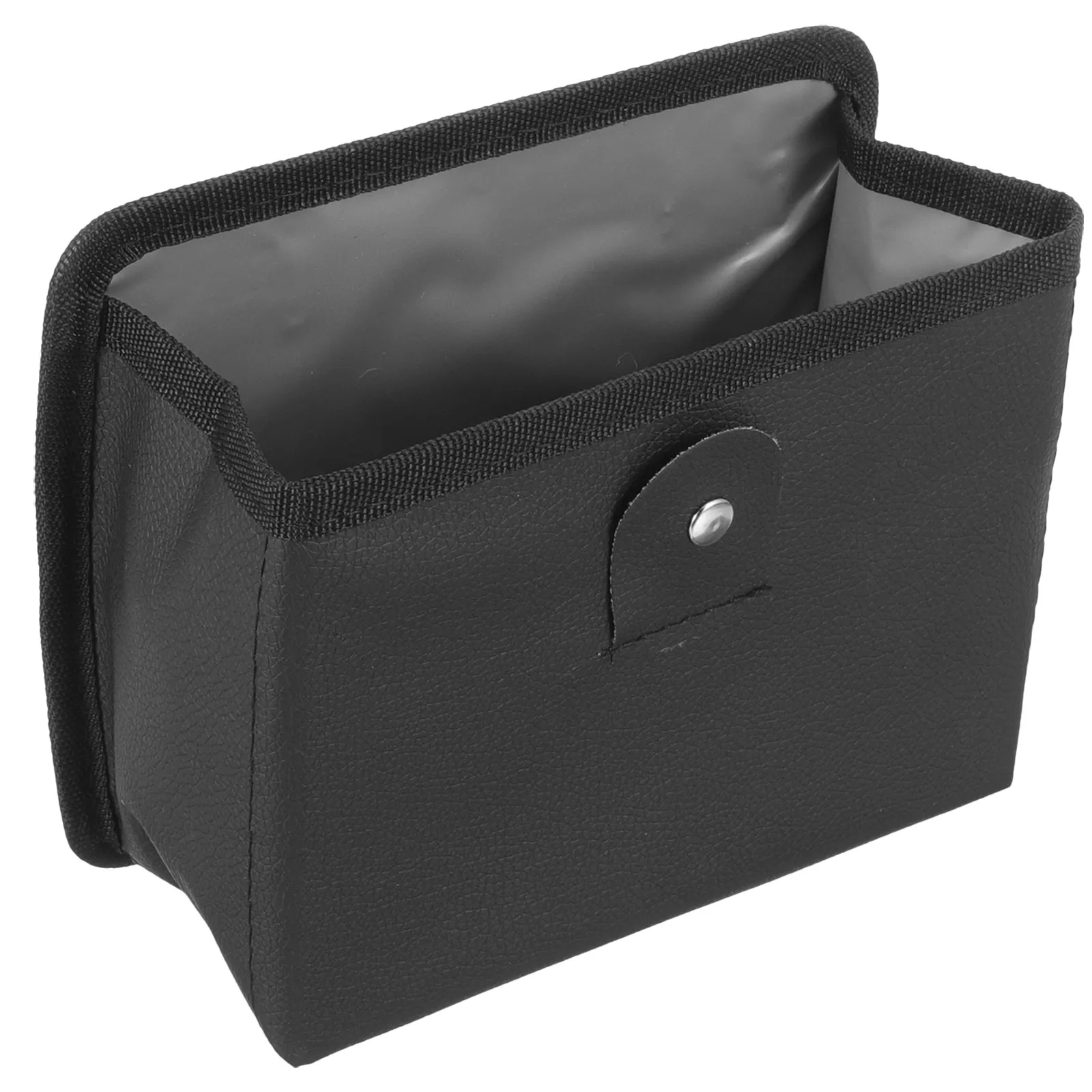 

Collapsible Trash Can PU Black High Grade Plastic Foldable Waste Bucket Bin Storage Door Hanging