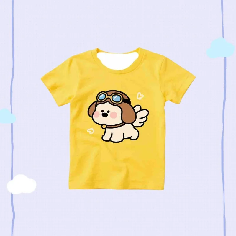 

MOTO-Summer 'Flying Dog' T-shirt Cute Cartoon 3D Printed Children's Short Sleeve