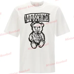 2025 MOSCHINO Teddy Bear Alphabet Italy New Arrivals Luxury Haute Couture Summer T-Shirt Comfort Sweatshirt Adults/KIDs Cotton