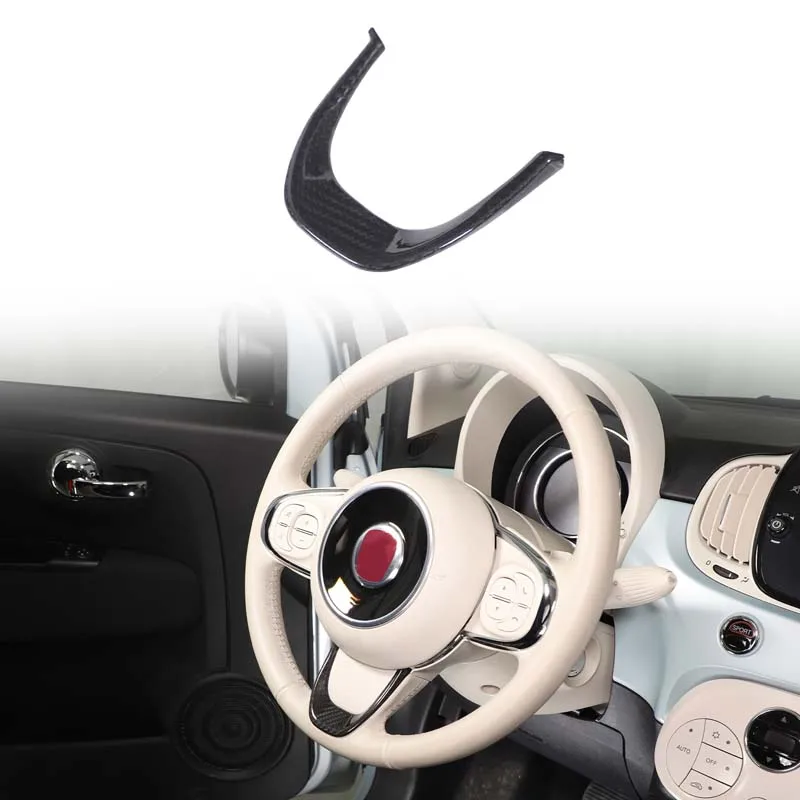 

For Fiat 500 2016+ Automotive Interior Modification Accessories Steering Wheel U-shaped Base Frame True Carbon Fiber