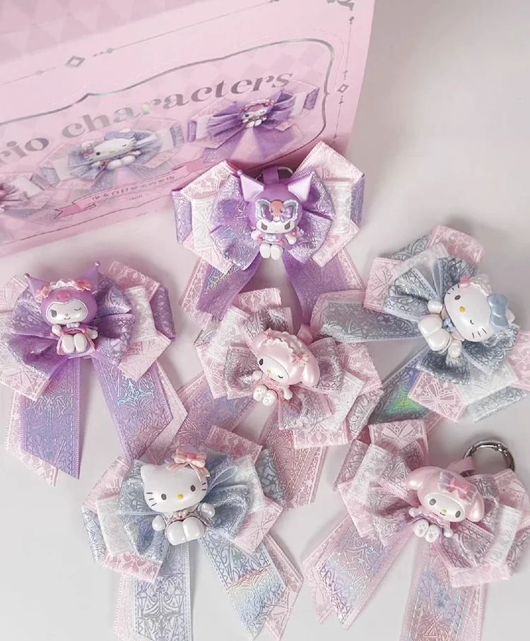 

Sanrio Blind Box Hair Clips Headbands Kuromi My Melody Hello Kitty Bow Lace Kawaii Lolita Girls Daydream Series