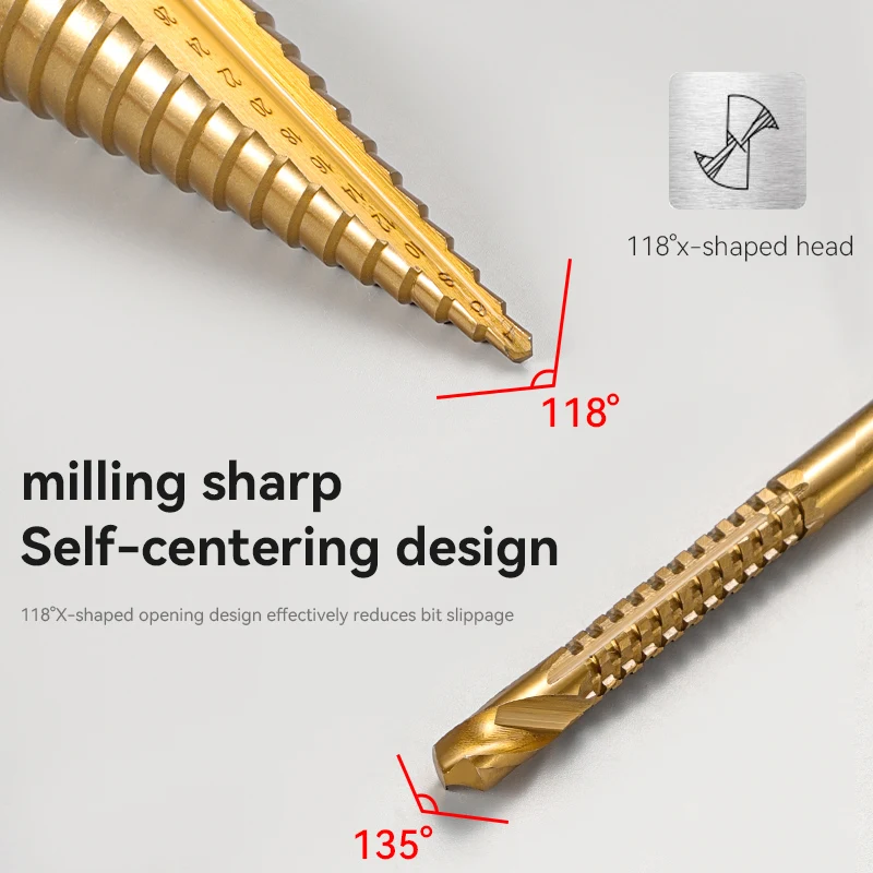ステップドリルセット,金属,4-12/20/32mm,チタン鋼の硬質金属カッター,コーンピアスツール,ウッドドリルビット,3,4-12/20/32mm