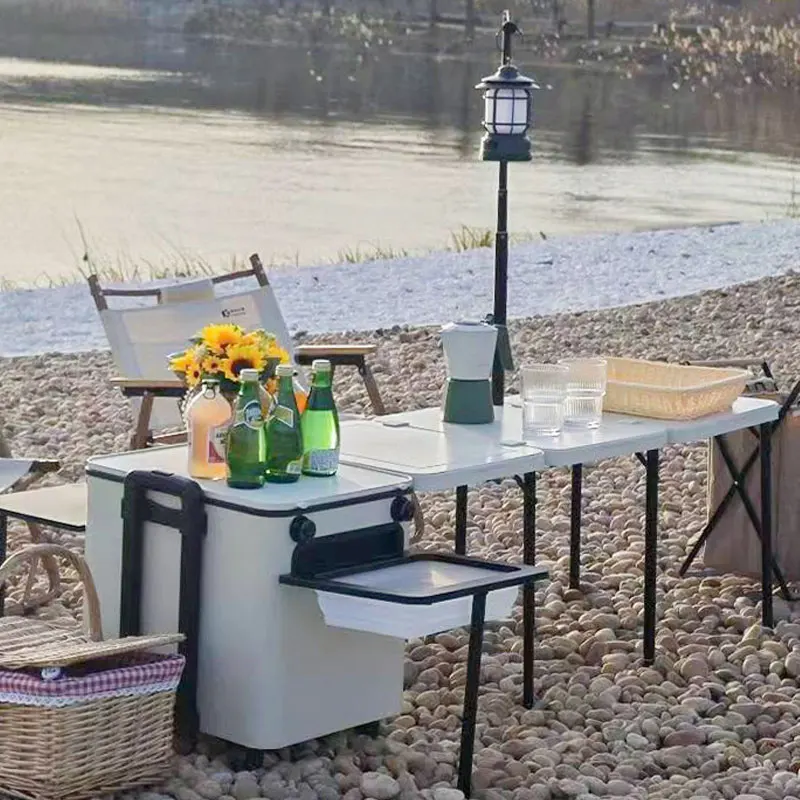 55L Mini Outdoor Kitchen Cabinet BBQ Kitchenette Camping Kitchen Box