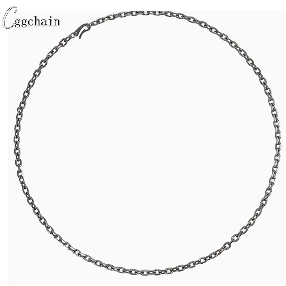 Pure Titanium Chain Necklace for Men Women Punk Hip Hop Jewelry Anti Allergy Rustproof Thick Cuban Link Chain Gift