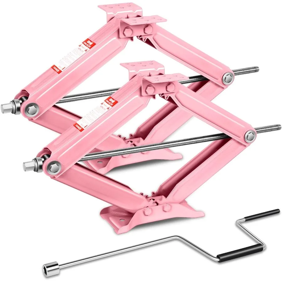 

2Pcs Scissor Jack 2.5 Ton 5000LBS RV Travel Trailer Stabilizer Leveling Scissor Car Jacks Lifting Range 24 (Max) to 4 (Min) Sci