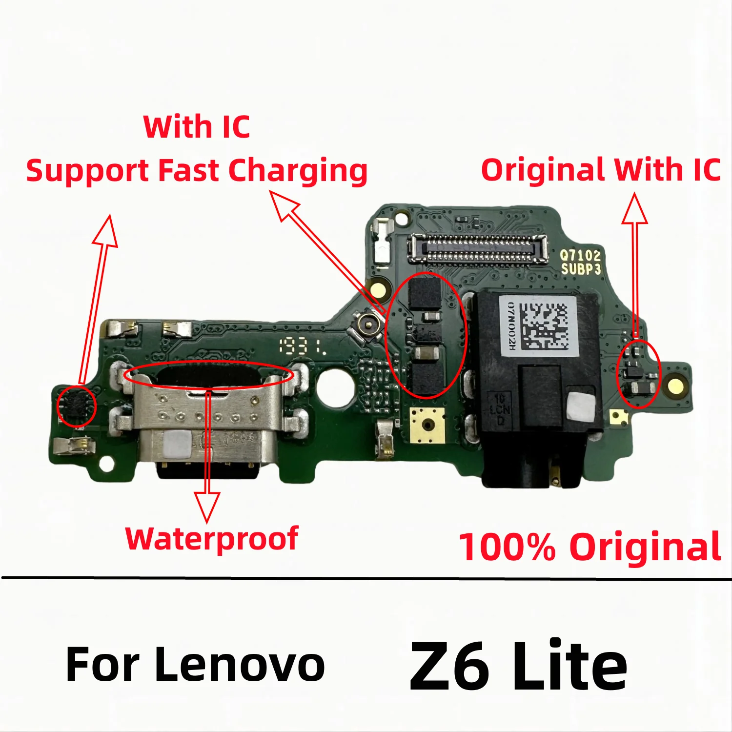 USB Charger Dock Connector Board Charging Port Flex Cable For Lenovo Z6 Lite L38111